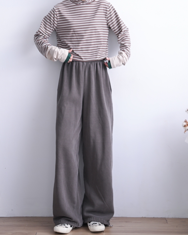 日本品牌 細條紋拼接高領內搭上衣 3色