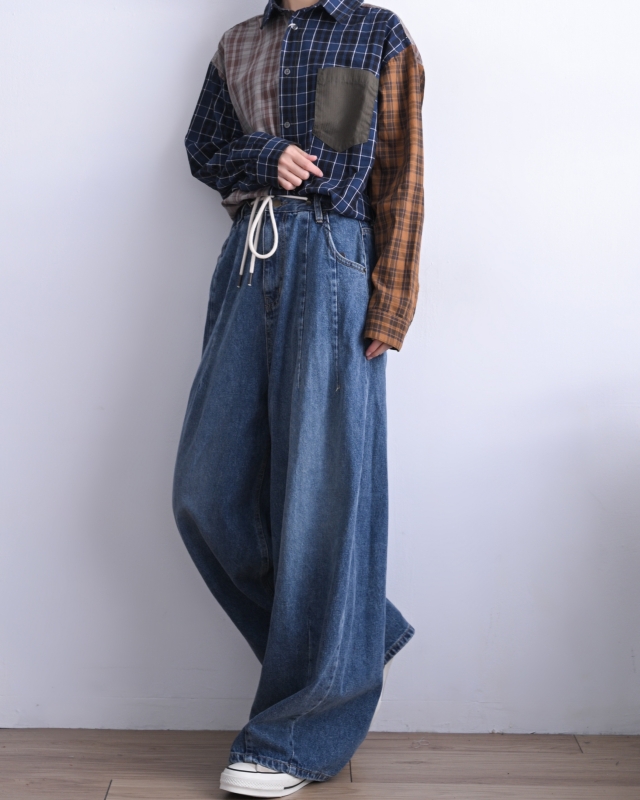 日本品牌 瘋狂拚格紋口袋襯衫