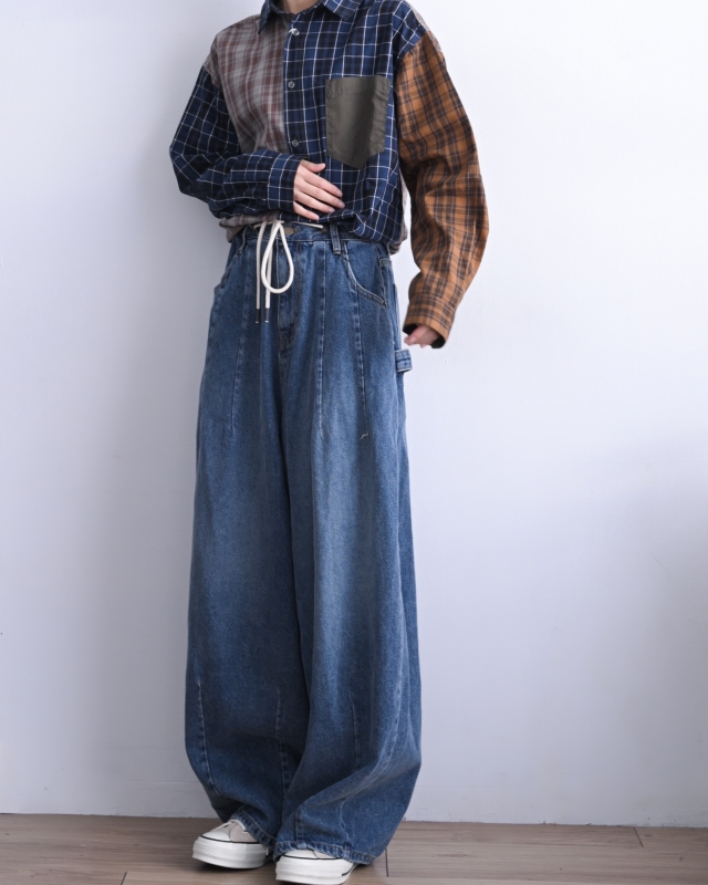 日本品牌 瘋狂拚格紋口袋襯衫