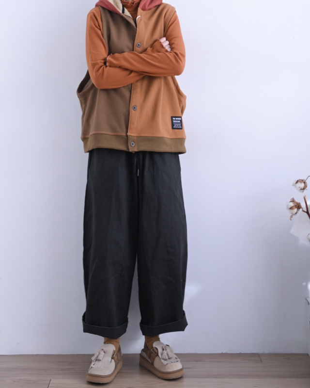 日本品牌 內刷毛拚色連帽背心