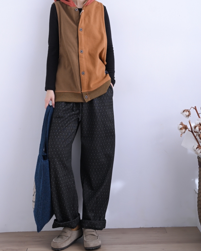 日本品牌 內刷毛拚色連帽背心