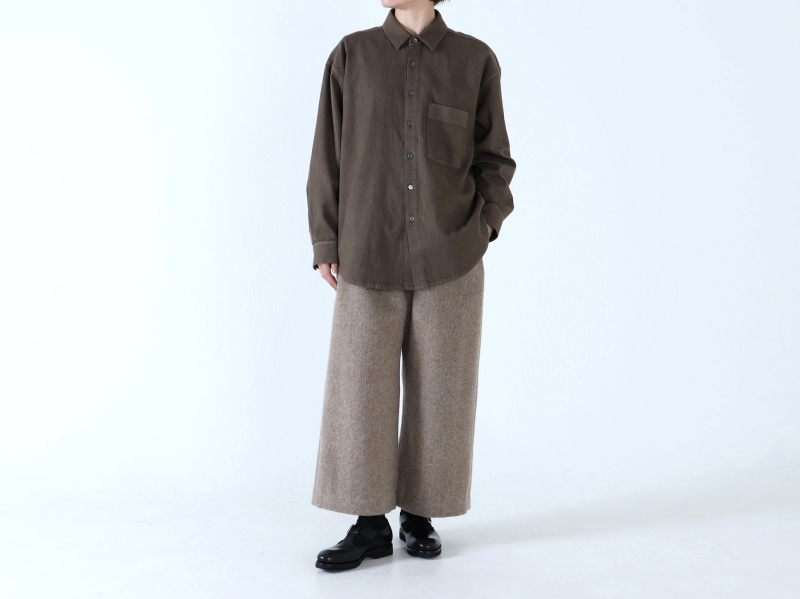 日本奶奶家 蒙古羊毛梭子織小寬褲 2色