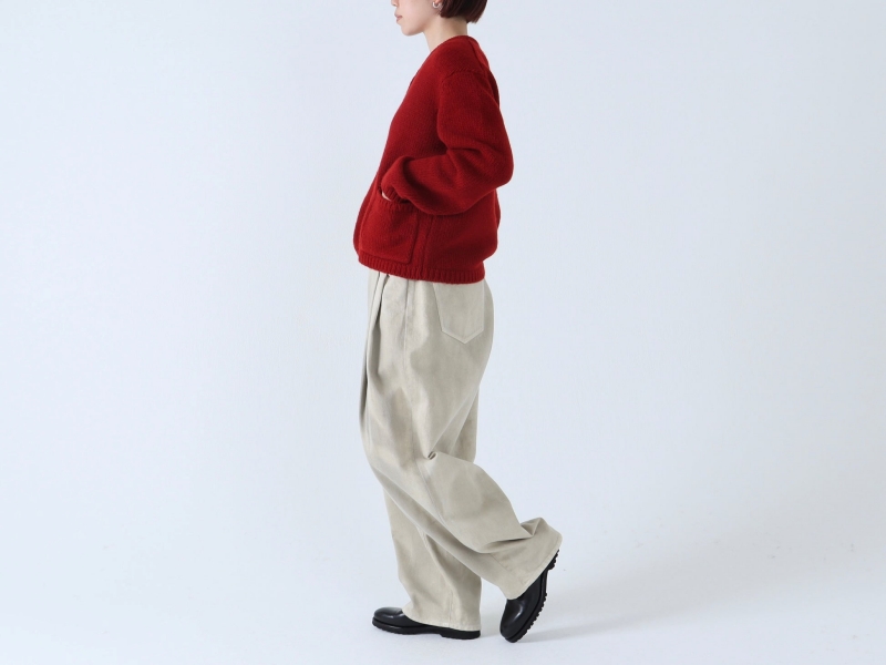 日本奶奶家 棉牛仔立體打摺寬褲 4色