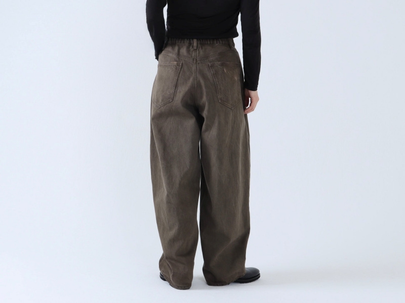 日本奶奶家 棉牛仔立體打摺寬褲 4色