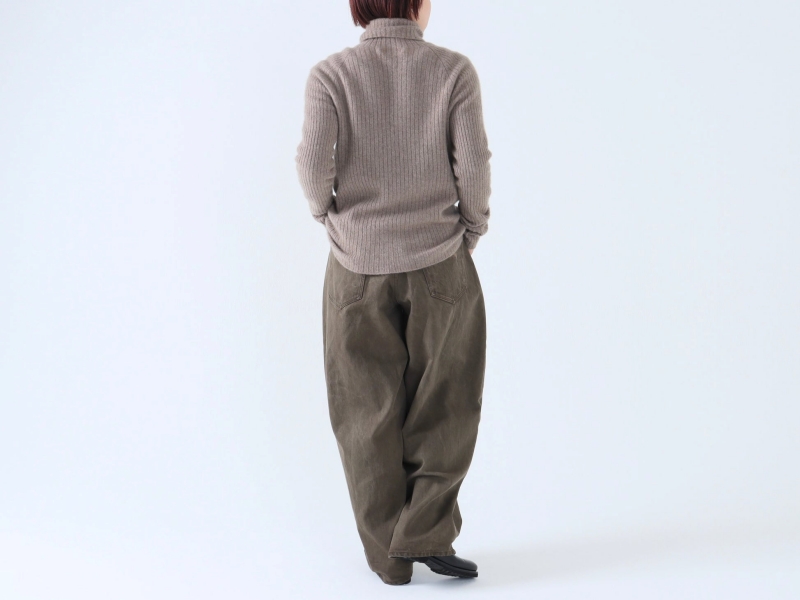 日本奶奶家 棉牛仔立體打摺寬褲 4色