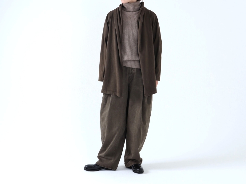 日本奶奶家 棉牛仔立體打摺寬褲 4色