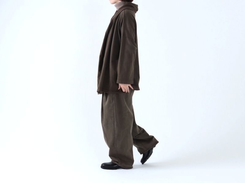 日本奶奶家 棉牛仔立體打摺寬褲 4色