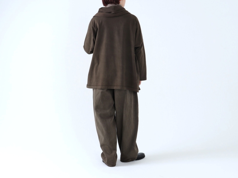 日本奶奶家 棉牛仔立體打摺寬褲 4色