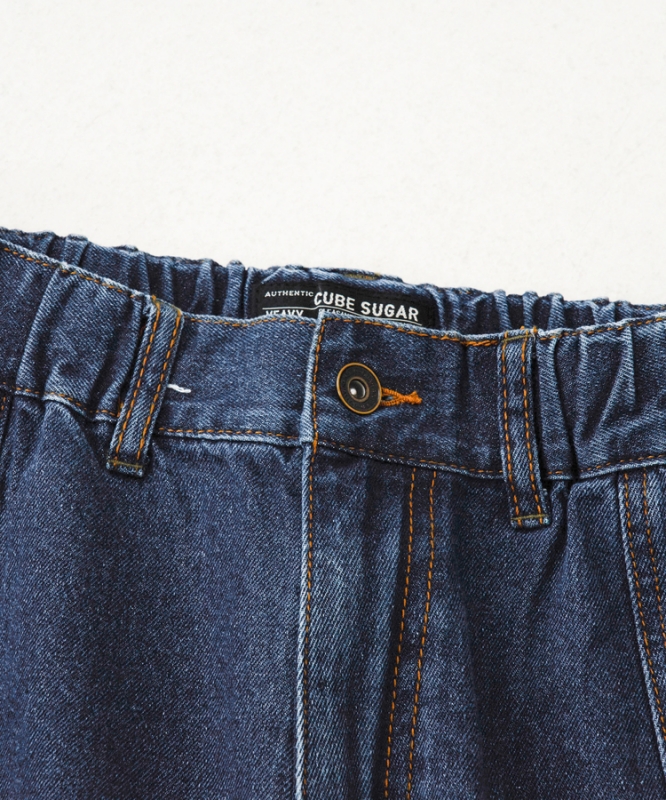 日本品牌 10.5oz 牛仔拼接繭型褲