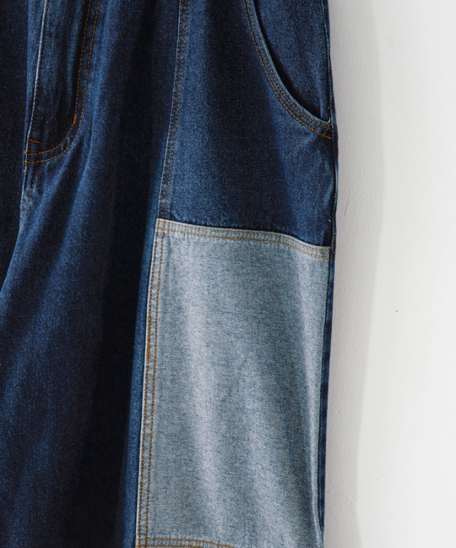 日本品牌 10.5oz 牛仔拼接繭型褲