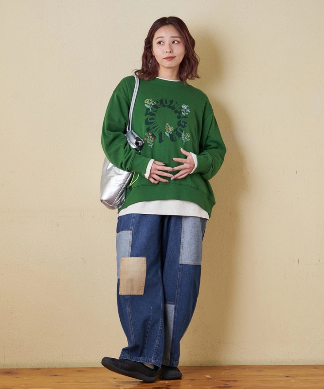 日本品牌 10.5oz 牛仔拼接繭型褲