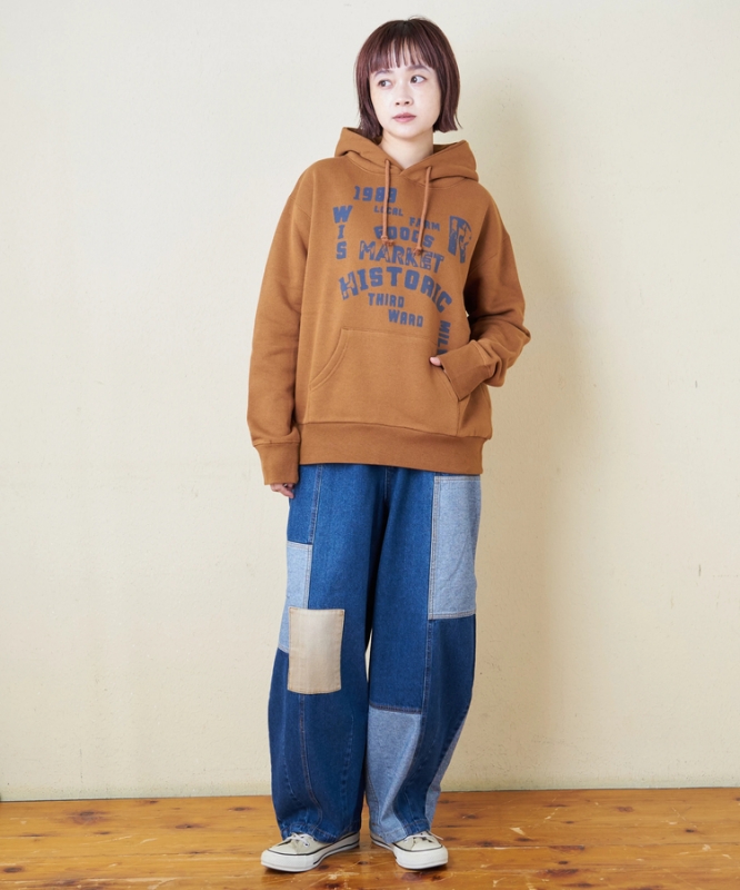 日本品牌 10.5oz 牛仔拼接繭型褲