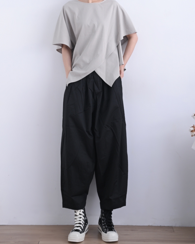 日本品牌 立體錐形斜紋寬褲 2色