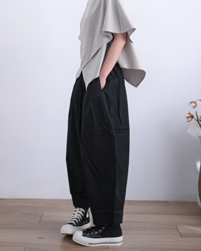 日本品牌 立體錐形斜紋寬褲 2色