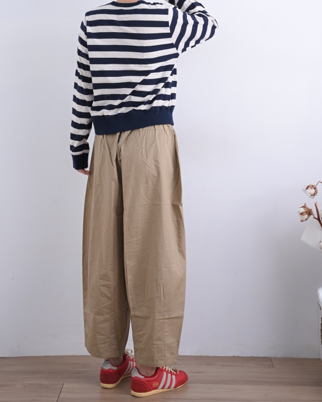 日本品牌 立體錐形斜紋寬褲 2色