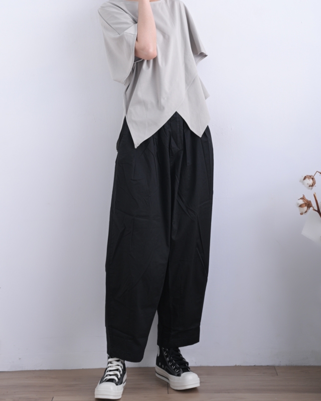 日本品牌 立體錐形斜紋寬褲 2色