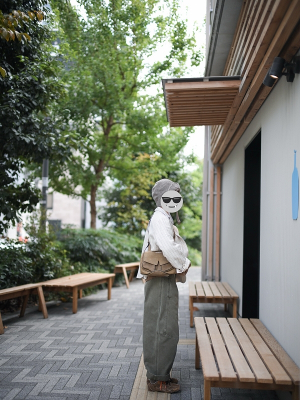 日本奶奶家2號 水洗牛仔曲線寬褲