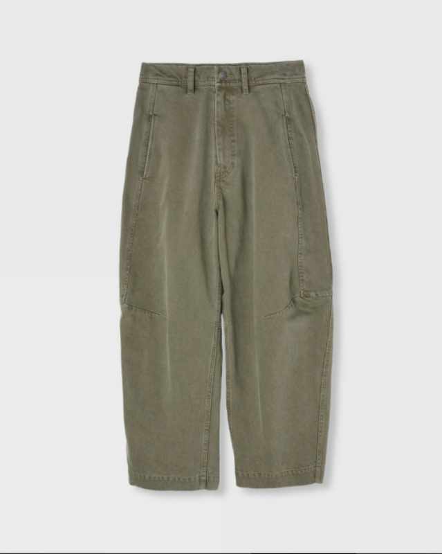 日本奶奶家2號 水洗牛仔曲線寬褲