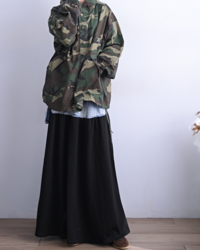 日本品牌 牛仔拼接內刷毛長裙