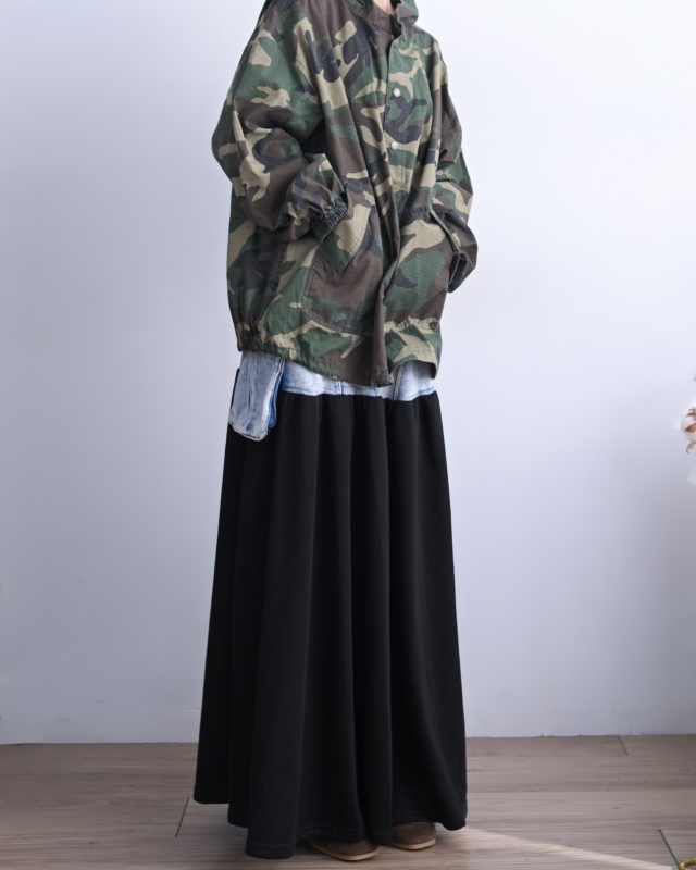 日本品牌 牛仔拼接內刷毛長裙