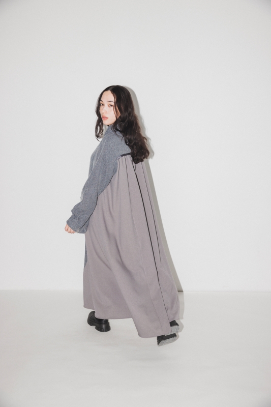 日本伊努伊努 人字紋口袋拼接襯衫洋 2色 大人款