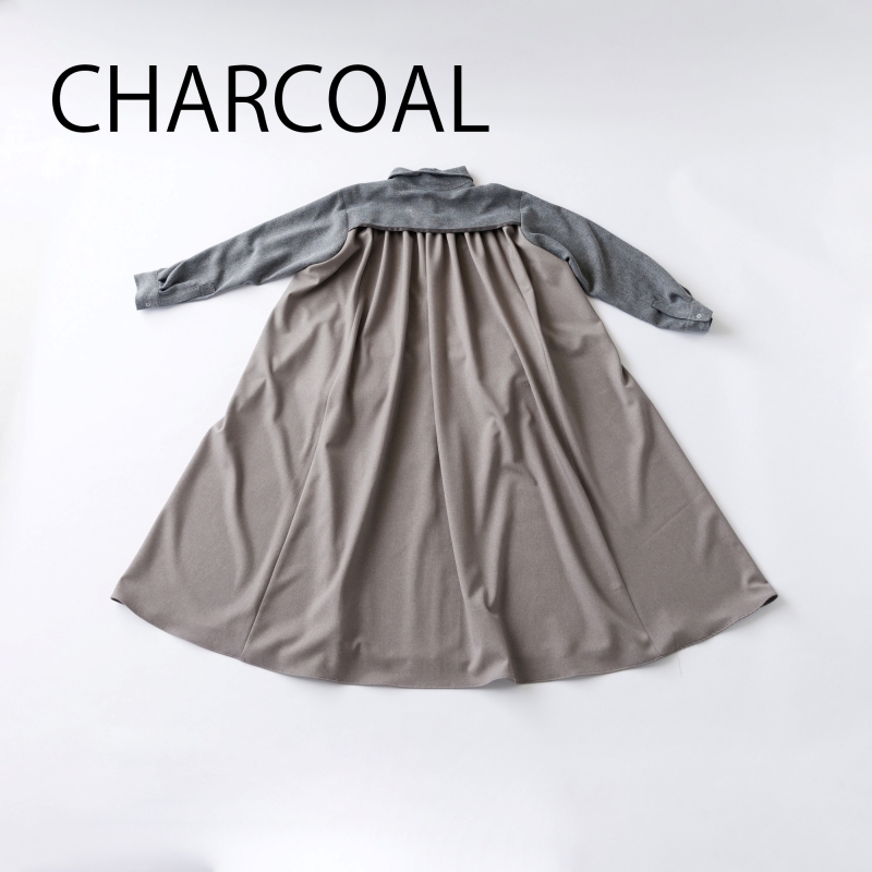 日本伊努伊努 人字紋口袋拼接襯衫洋 2色 大人款