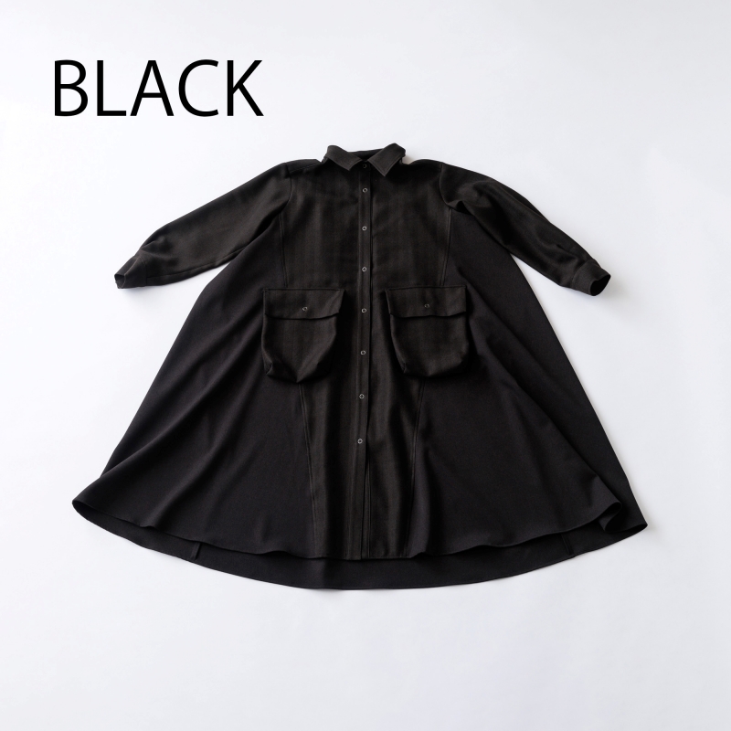 日本伊努伊努 人字紋口袋拼接襯衫洋 2色 大人款