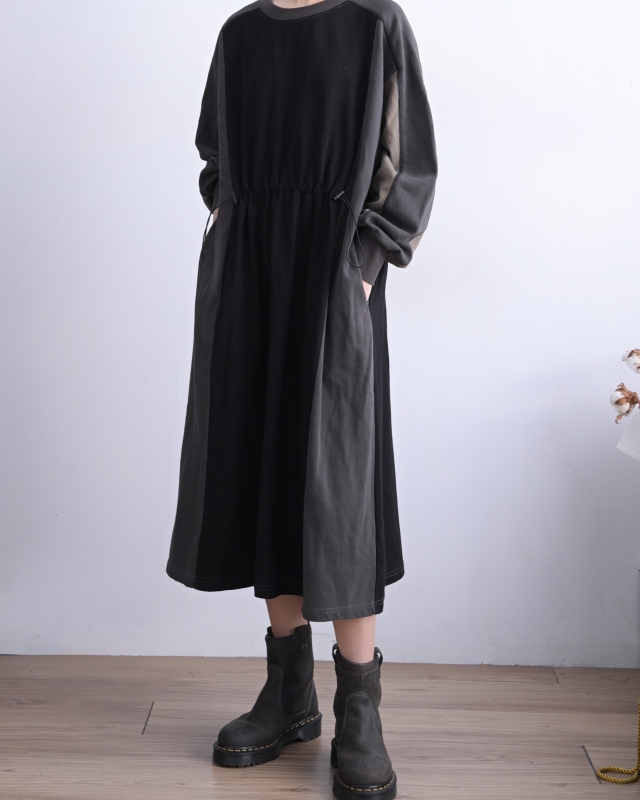 日本品牌 雙色抽繩長洋