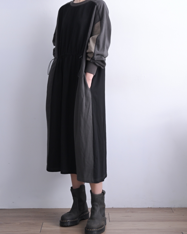 日本品牌 雙色抽繩長洋