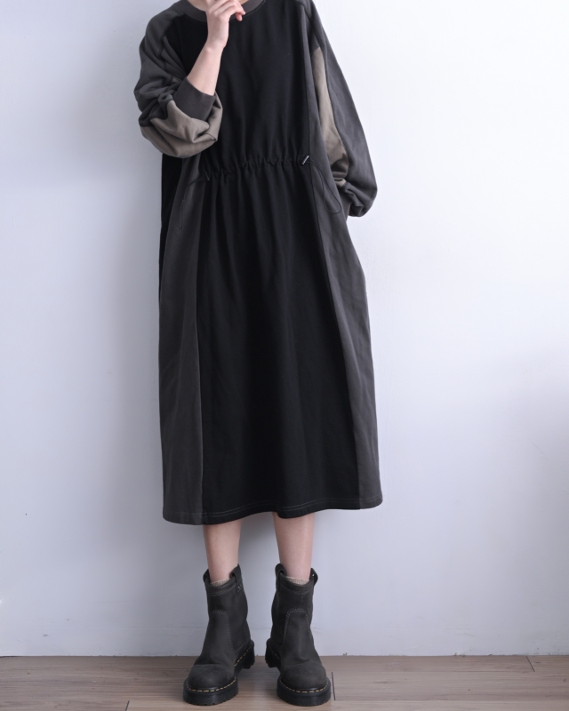 日本品牌 雙色抽繩長洋