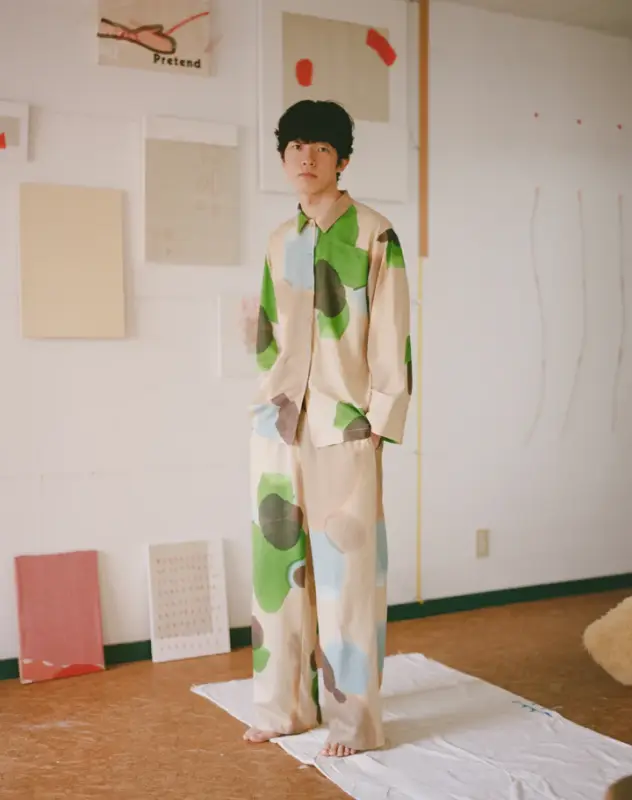 日本品牌 大幅植物印花睡衣