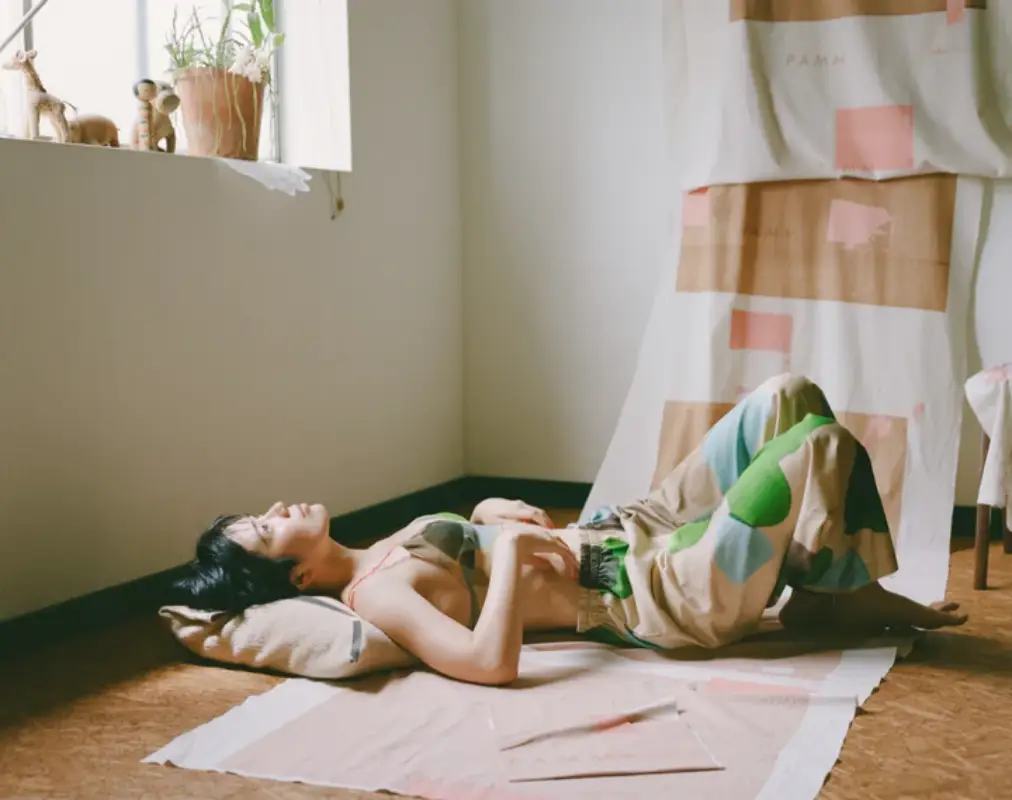 日本品牌 大幅植物印花睡衣