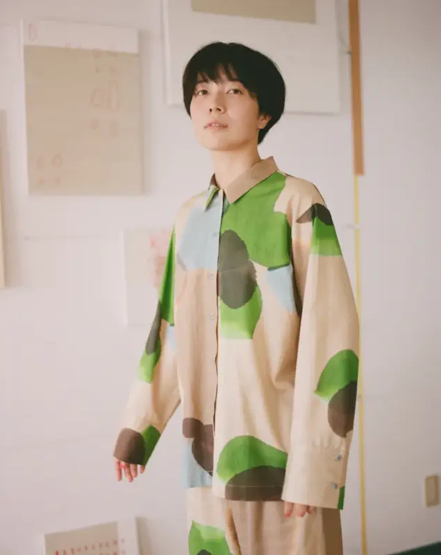 日本品牌 大幅植物印花睡衣