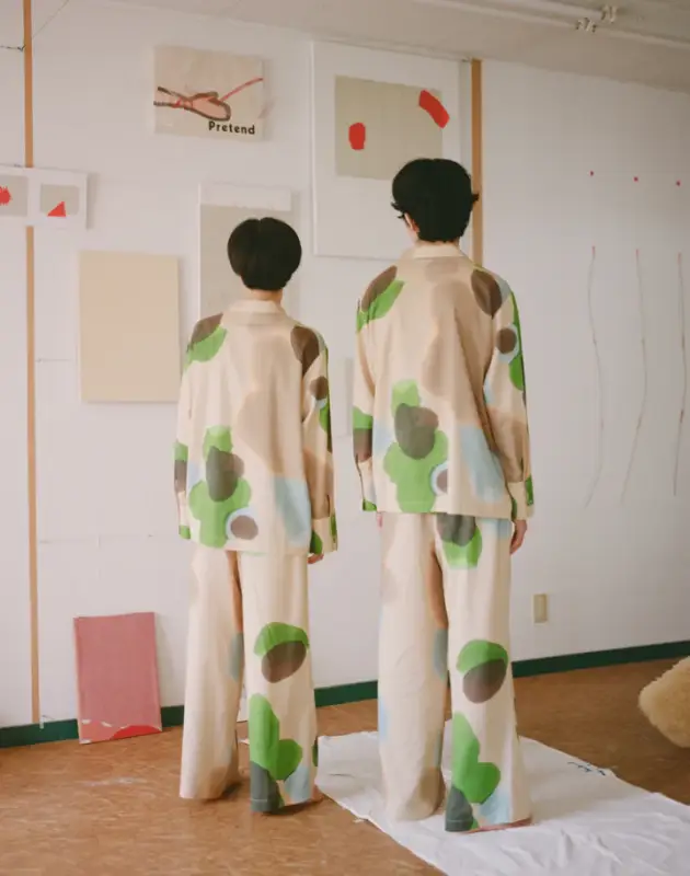 日本品牌 大幅植物印花睡衣