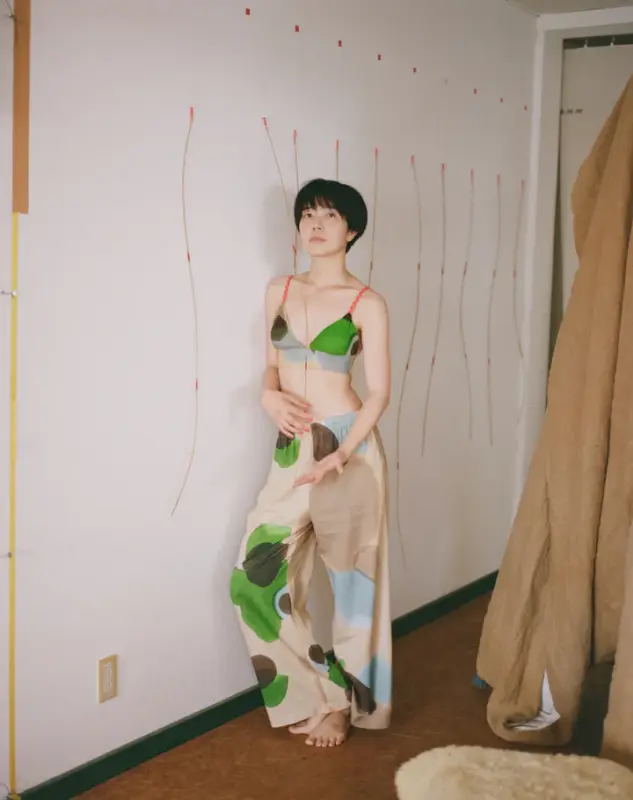 日本品牌 大幅植物印花睡衣