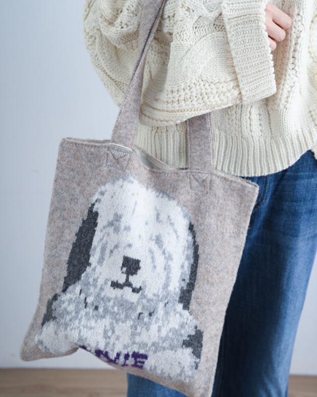 日本品牌 動物刺繡厚織托特包 4色