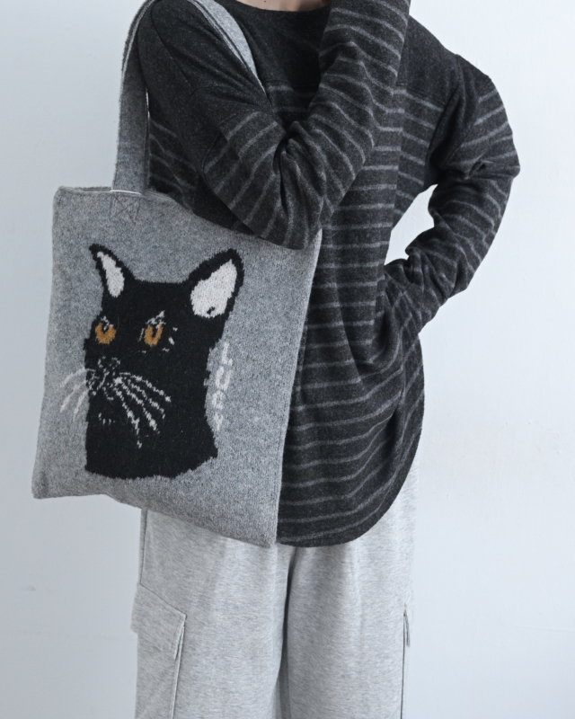 日本品牌 動物刺繡厚織托特包 4色