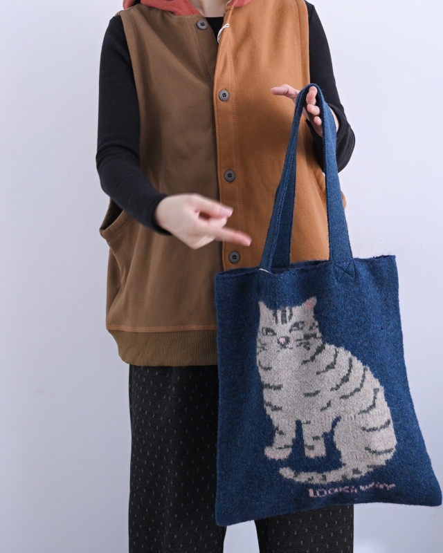 日本品牌 動物刺繡厚織托特包 4色