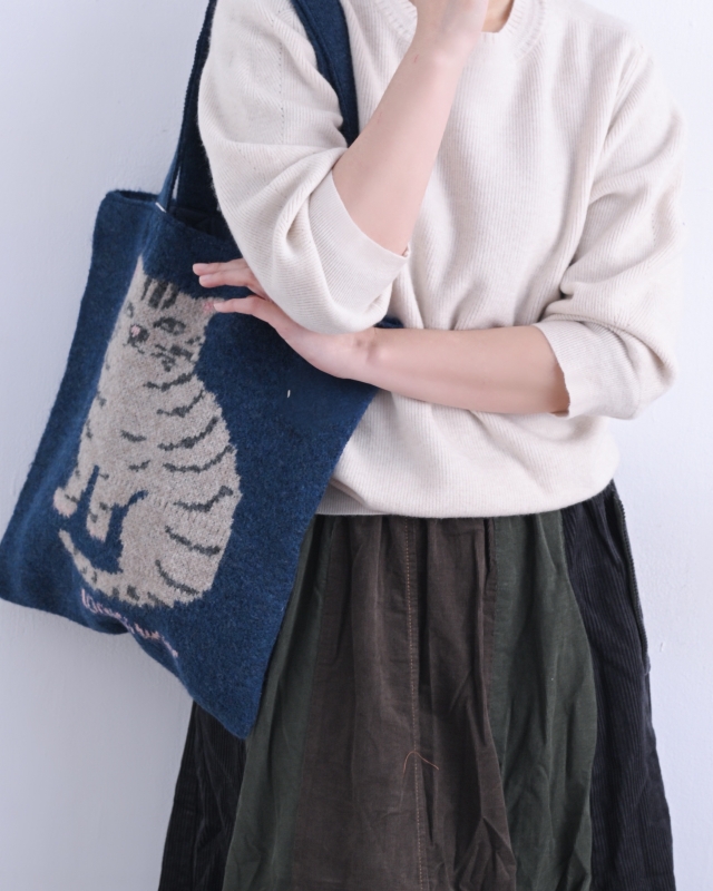 日本品牌 動物刺繡厚織托特包 4色