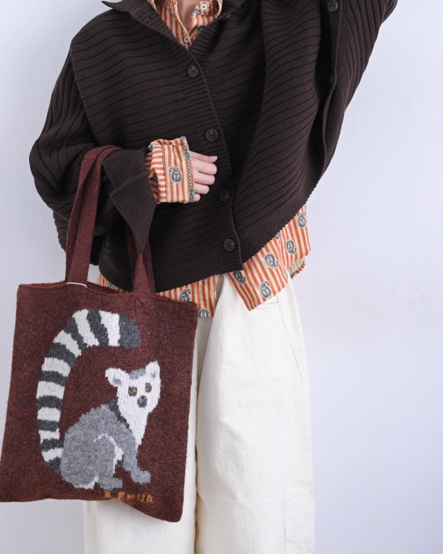 日本品牌 動物刺繡厚織托特包 4色