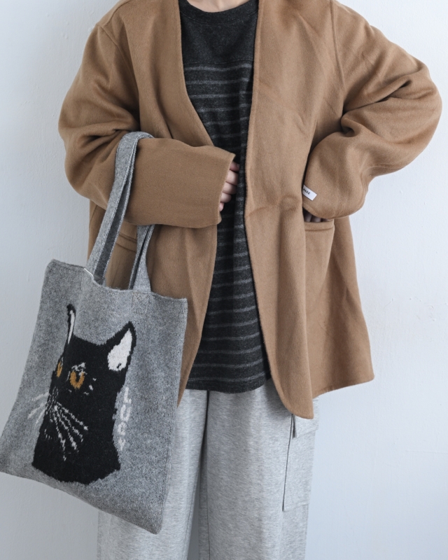 日本品牌 動物刺繡厚織托特包 4色