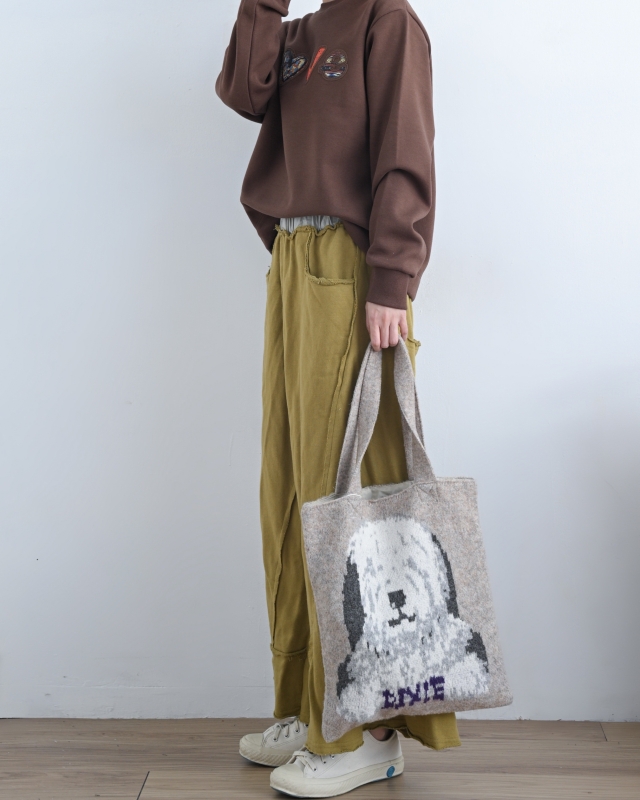 日本品牌 動物刺繡厚織托特包 4色