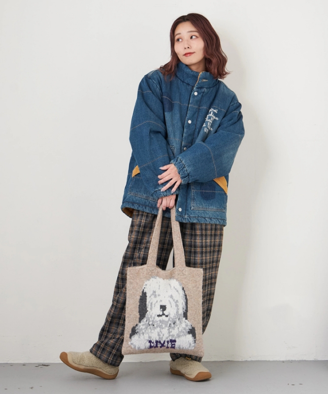 日本品牌 動物刺繡厚織托特包 4色