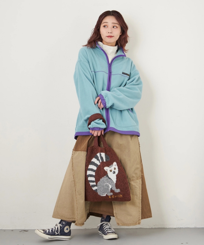 日本品牌 動物刺繡厚織托特包 4色