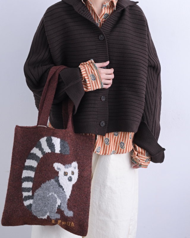 日本品牌 動物刺繡厚織托特包 4色