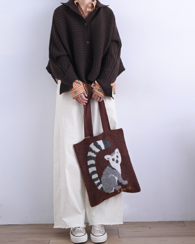 日本品牌 動物刺繡厚織托特包 4色