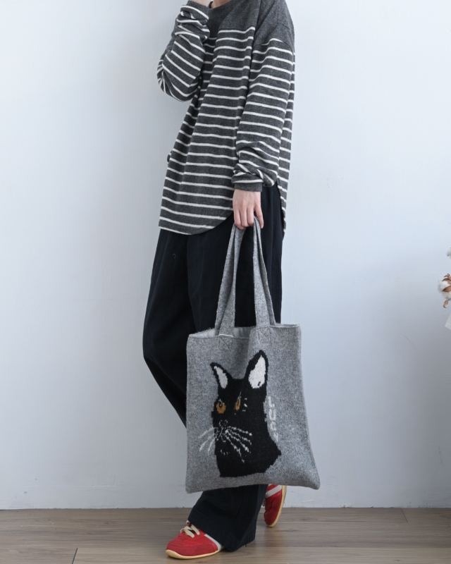 日本品牌 動物刺繡厚織托特包 4色