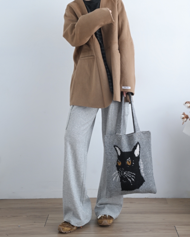 日本品牌 動物刺繡厚織托特包 4色