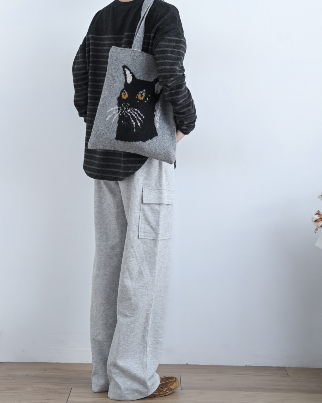 日本品牌 動物刺繡厚織托特包 4色