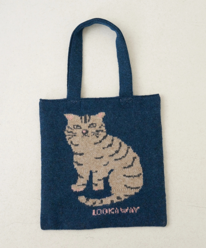 日本品牌 動物刺繡厚織托特包 4色